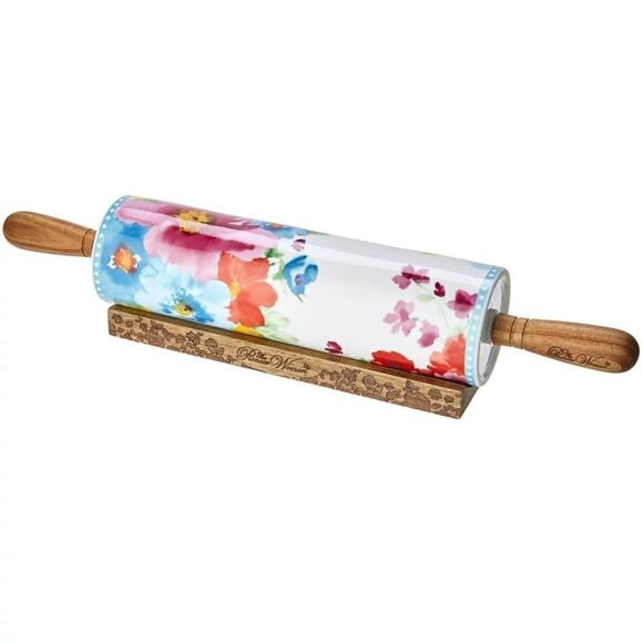 🦋 New Pioneer Woman Breezy Blossom Rolling Pin with Stand - Picture 5 of 7
